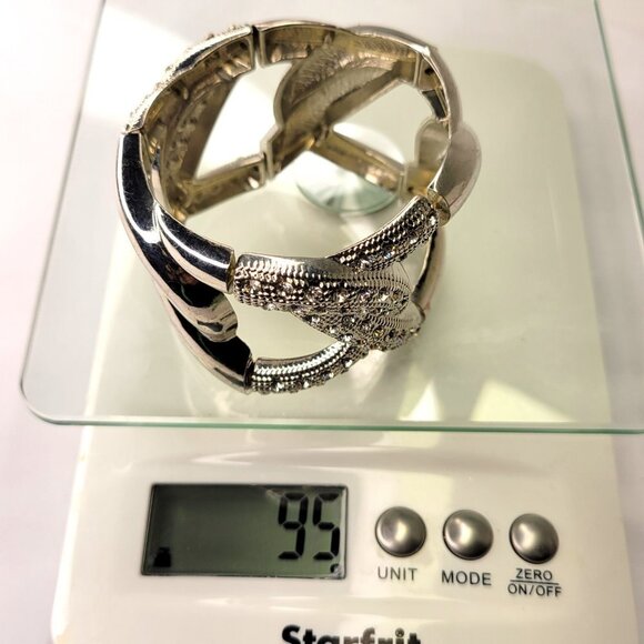 Silver Crystal Stretchy Bracelet - Picture 7 of 15